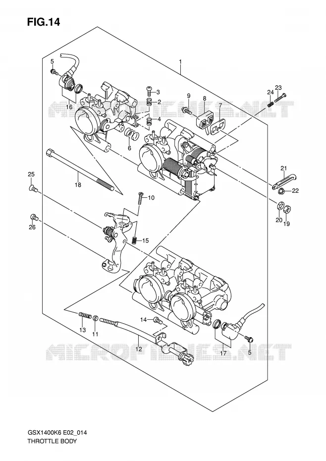 THROTTLE BODY Suzuki MOTO 1400 GSX 2007  GSX1400ZK7(E2)