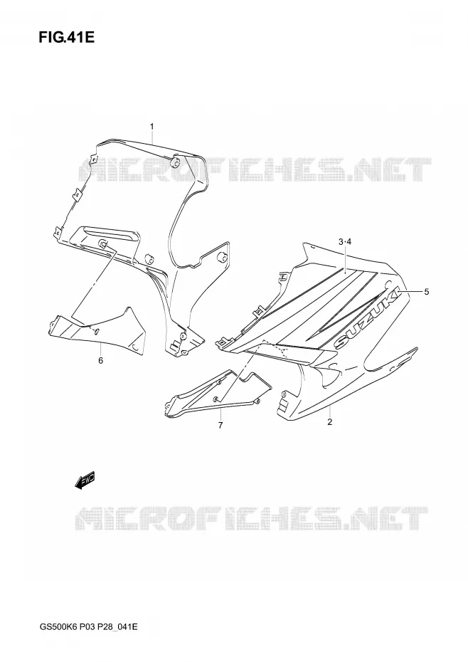 UNDER COWLING  (GS500FK4) Suzuki MOTO 500 GS-E 2003  GS500K3(P3)