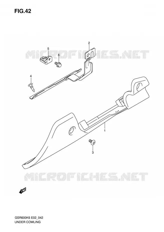 UNDER COWLING Suzuki MOTO 600 GSR 2010  GSR600UAL0(E2)