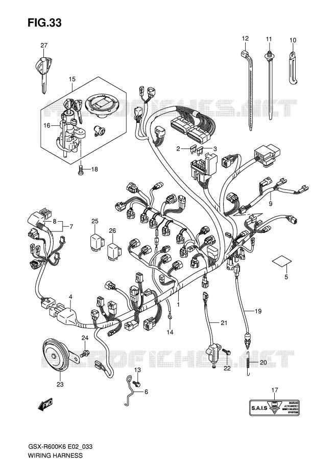 WIRING HARNESS Suzuki MOTO 600 GSX-R 2006  GSX-R600K6(E2)