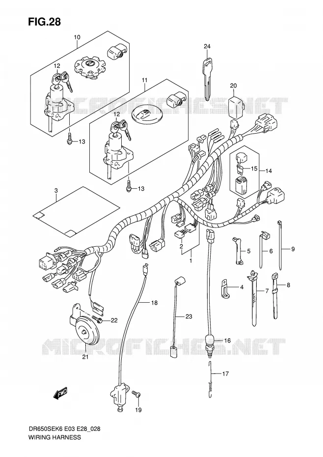 WIRING HARNESS Suzuki MOTO 650 DR 2009  DR650SEK9(E3/E28)