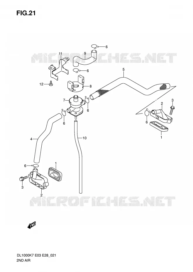 ANTI POLLUTION SYSTEM Suzuki MOTO 1000 V-STROM 2009  DL1000K9(E3/E28)