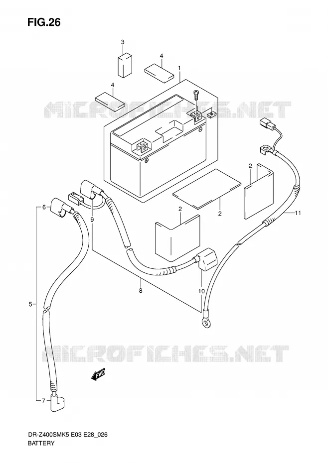 BATTERY Suzuki MOTO 400 DR-Z 2007  DR-Z400SMK7(E3/E28)