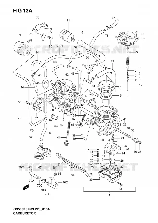 CARBURETOR (MODEL K4/K5/K6) Suzuki MOTO 500 GS-F 2004  GS500FK4(P3)