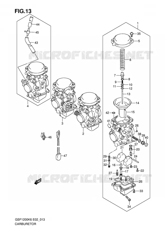 CARBURETOR Suzuki MOTO 1200 BANDIT 2006  GSF1200SA K6 (E02,E19,E24)