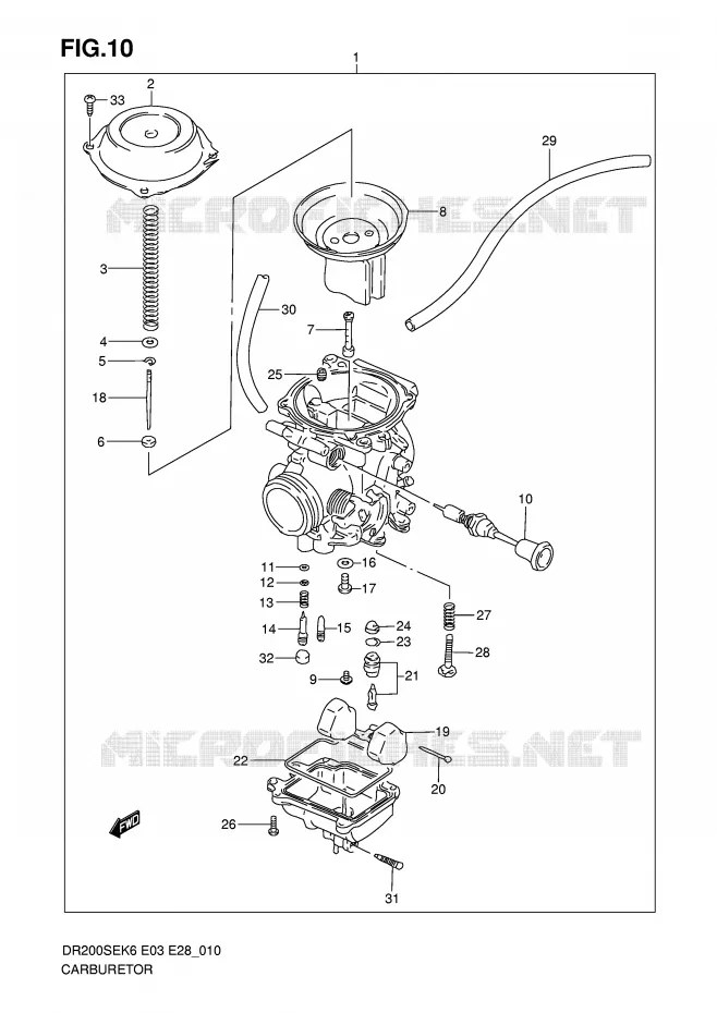 CARBURETOR Suzuki MOTO 200 DR 2007  DR200SEK7(E3/E28)