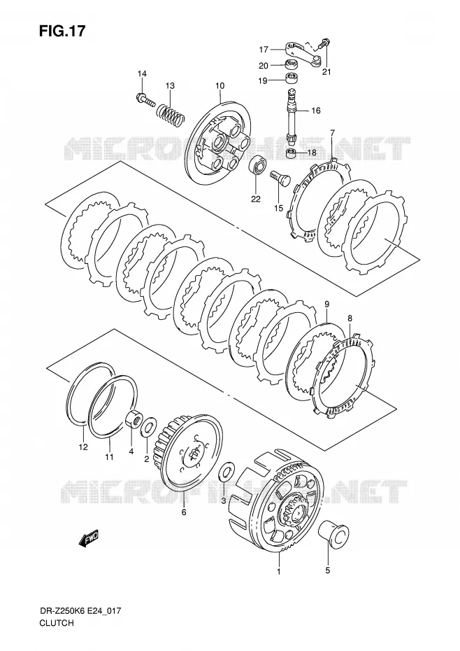 CLUTCH Suzuki MOTO 250 DR-Z 2006  DR-Z250K6(E24)