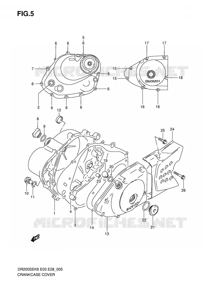 CRANKCASE COVER Suzuki MOTO 200 DR 2007  DR200SEK7(E3/E28)