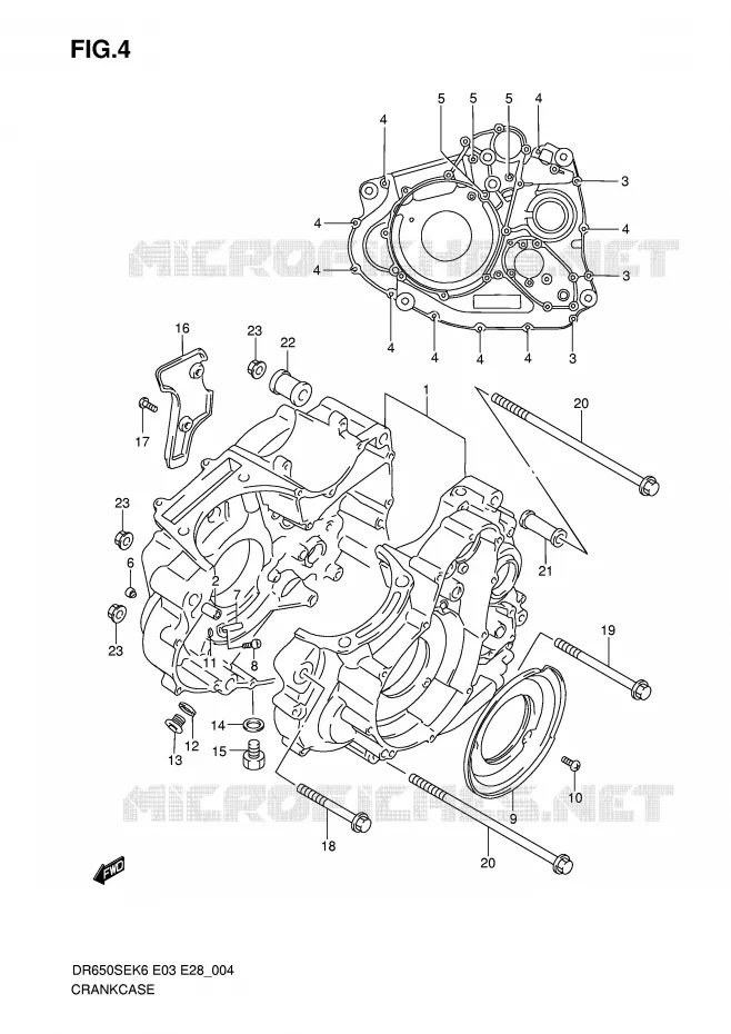 CRANKCASE Suzuki MOTO 650 DR 2009  DR650SEK9(E3/E28)