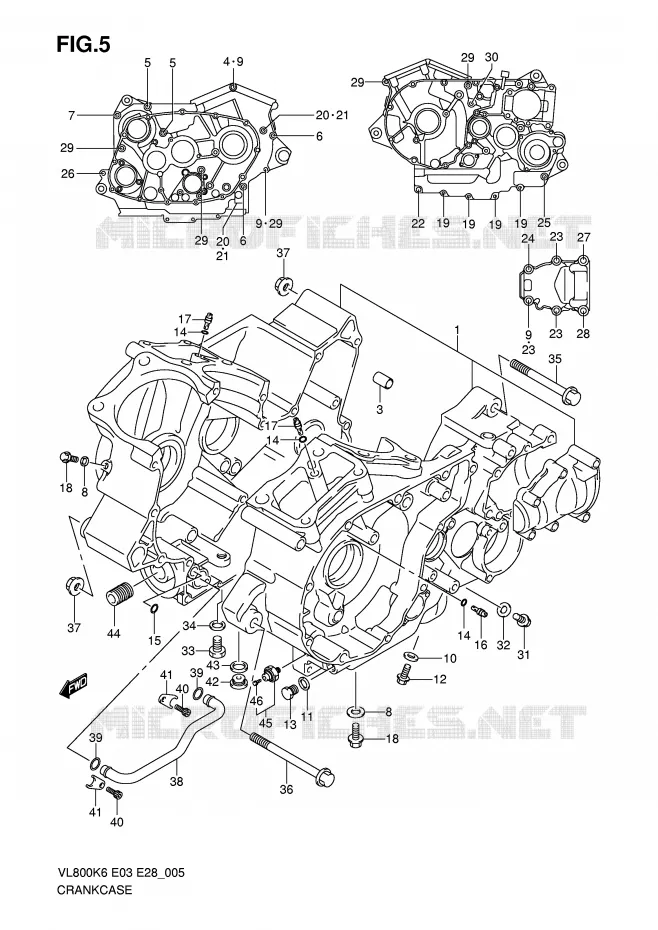 CRANKCASE Suzuki MOTO 800 VOLUSIA 2007  VL800CK7(E3/E28)