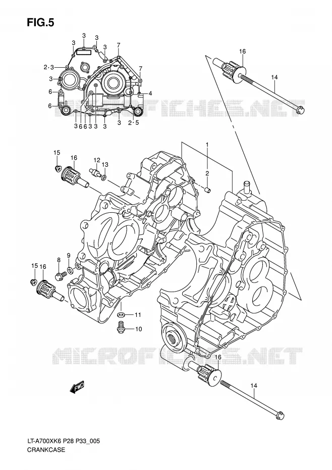 CRANKCASE Suzuki QUAD 700 KINGQUAD 2007  LT-A700XK7(P28/P33)