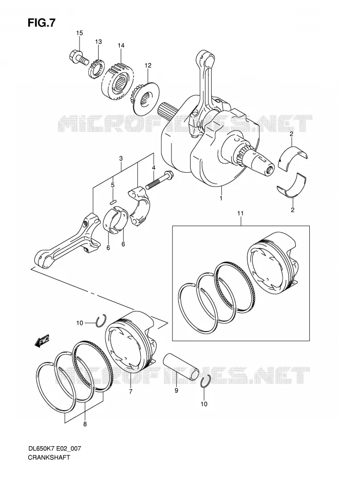 CRANKSHAFT Suzuki MOTO 650 V-STROM 2009  DL650K9(E2)