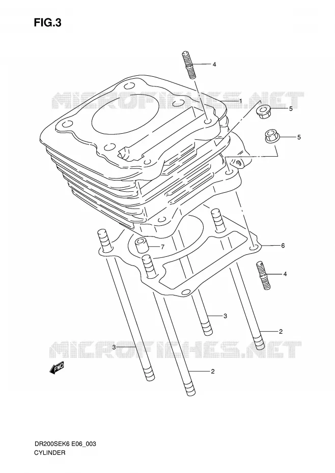 CYLINDER Suzuki MOTO 200 DR 2008  DR200SEK8(E6)