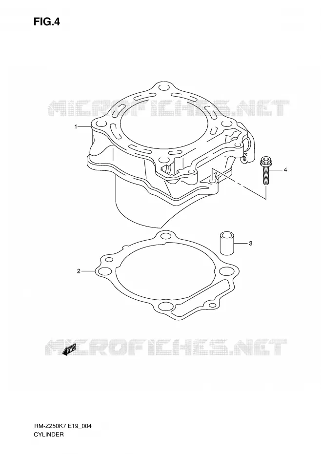 CYLINDER Suzuki MOTO 250 RM-Z 2007  RM-Z250K7(E19)
