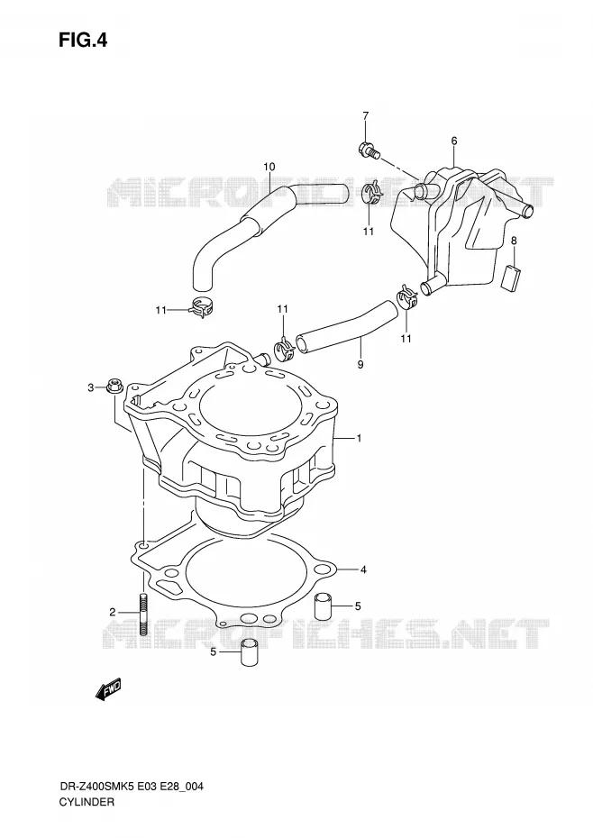 CYLINDER Suzuki MOTO 400 DR-Z 2007  DR-Z400SMK7(E3/E28)