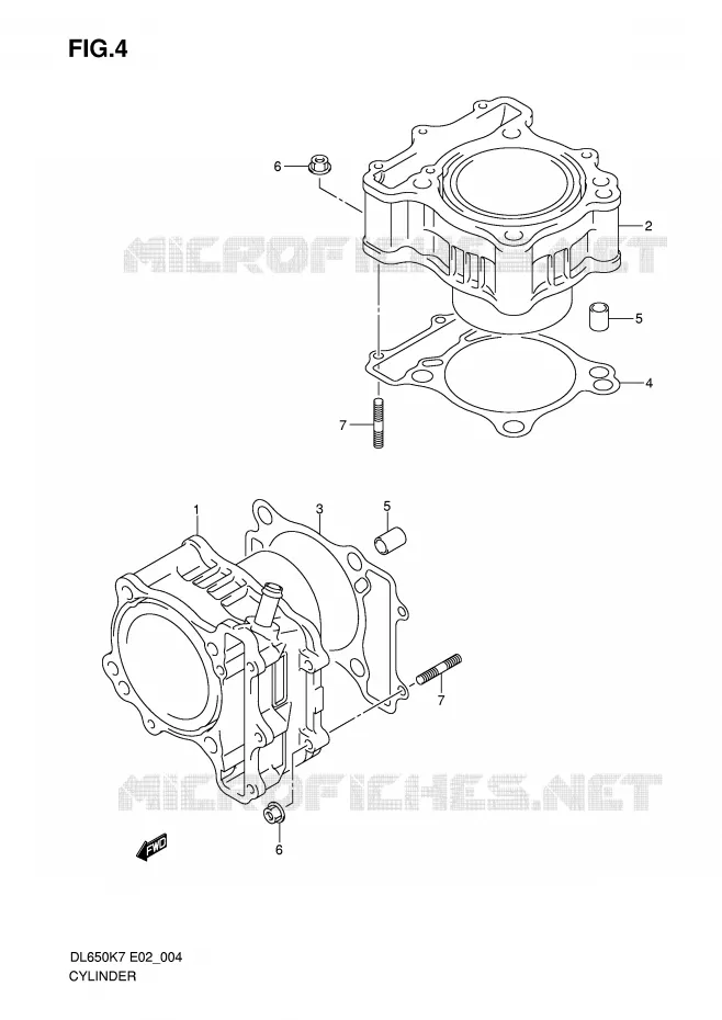 CYLINDER Suzuki MOTO 650 V-STROM 2009  DL650K9(E2)