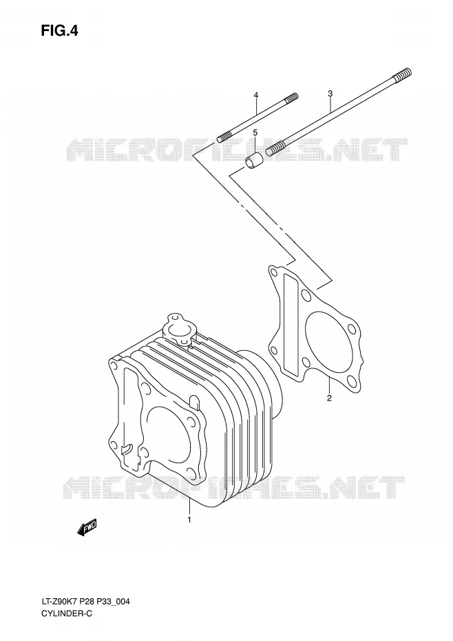 CYLINDER Suzuki QUAD 90 QUADSPORT 2008  LT-Z90K8(P28/P33)