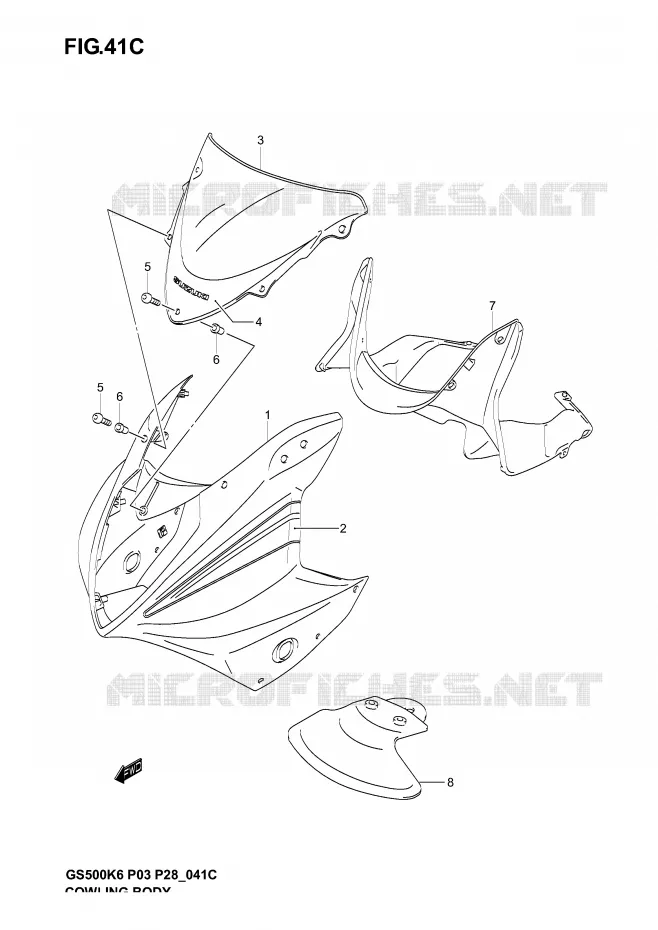FAIRING (GS500FK6) Suzuki MOTO 500 GS-F 2005  GS500FK5(P3)