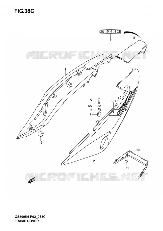 FAIRING (GS500K5/UK5) Suzuki MOTO 500 GS-E 2005  GS500K5(P19)