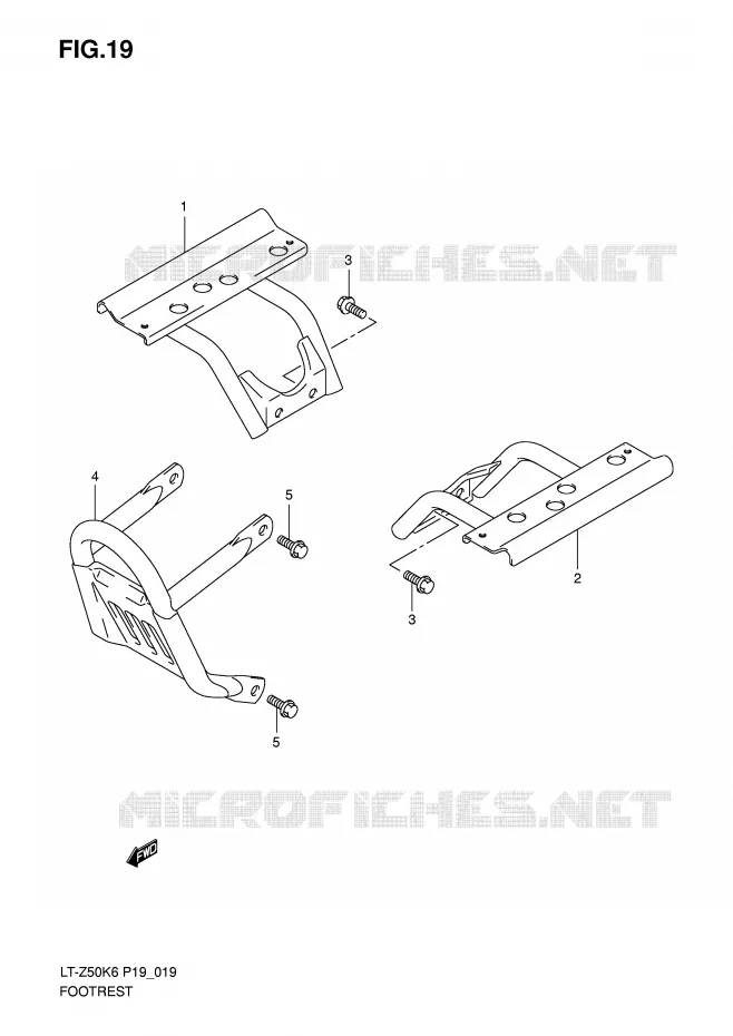 FOOTREST Suzuki QUAD 50 QUADSPORT 2011  LT-Z50K9(P19)
