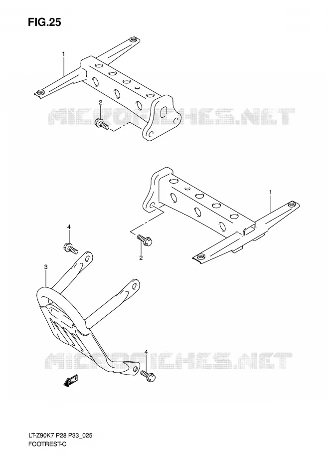FOOTREST Suzuki QUAD 90 QUADSPORT 2007  LT-Z90K7(P28/P33)