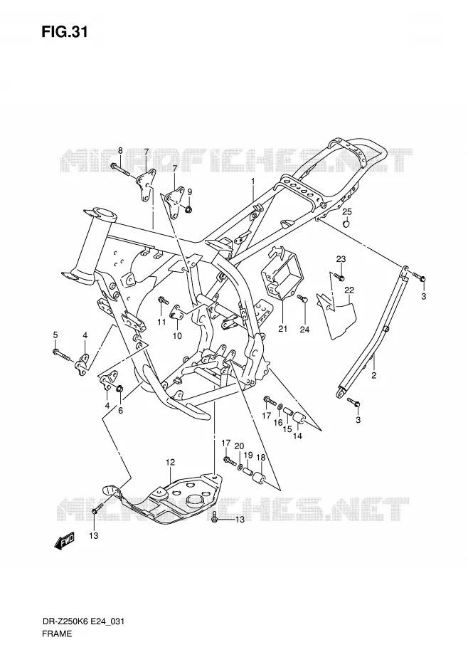 FRAME Suzuki MOTO 250 DR-Z 2006  DR-Z250K6(E24)