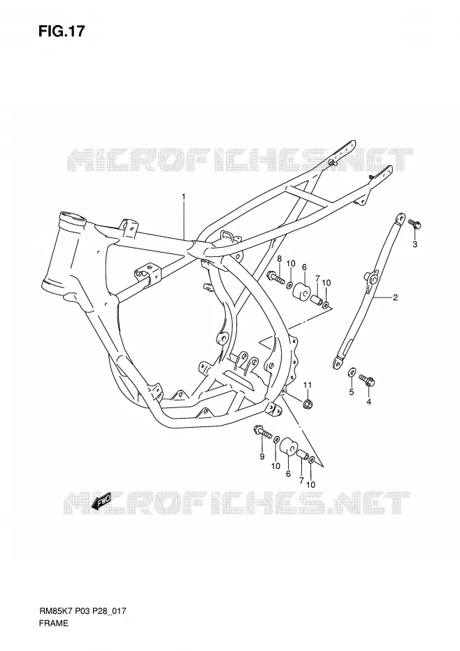 FRAME Suzuki MOTO 85 RM 2009  RM85LK9(P3/P28)