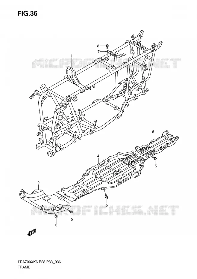 FRAME Suzuki QUAD 700 KINGQUAD 2007  LT-A700XK7(P28/P33)