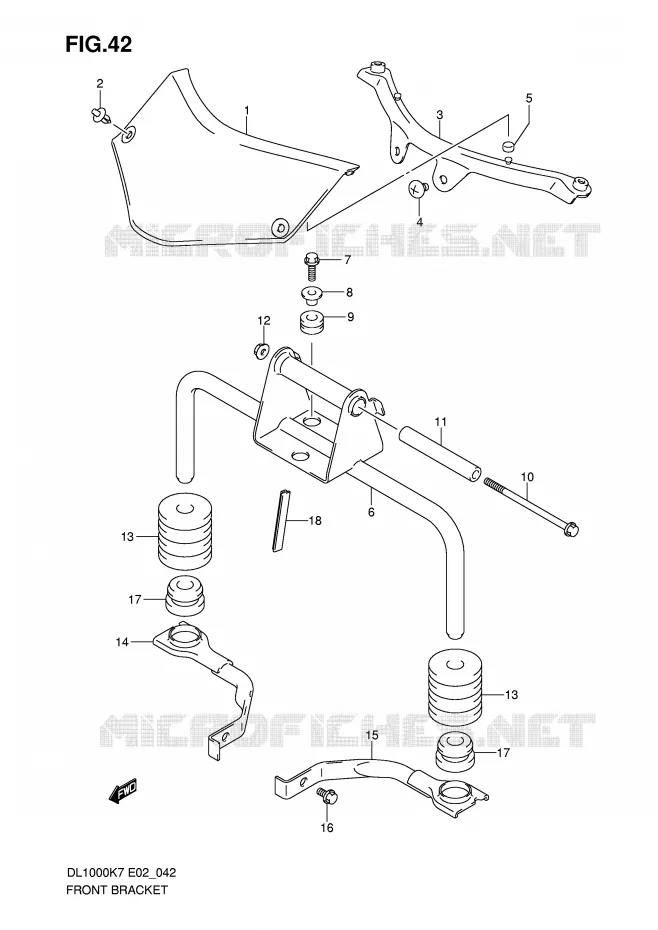 FRONT FAIRING BRACKET Suzuki MOTO 1000 V-STROM 2010  DL1000L0(P37)