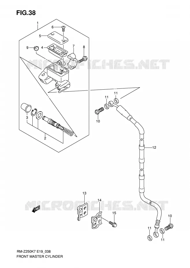 FRONT MASTER CYLINDER (MODEL K7) Suzuki MOTO 250 RM-Z 2008  RM-Z250K8(E19)