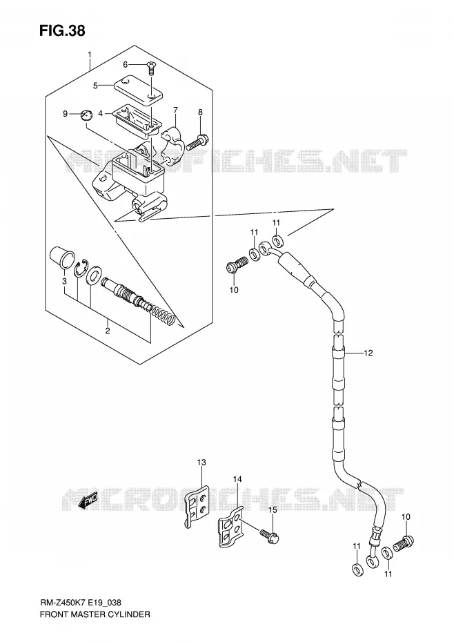FRONT MASTER CYLINDER Suzuki MOTO 450 RM-Z 2007  RM-Z450K7(E19)