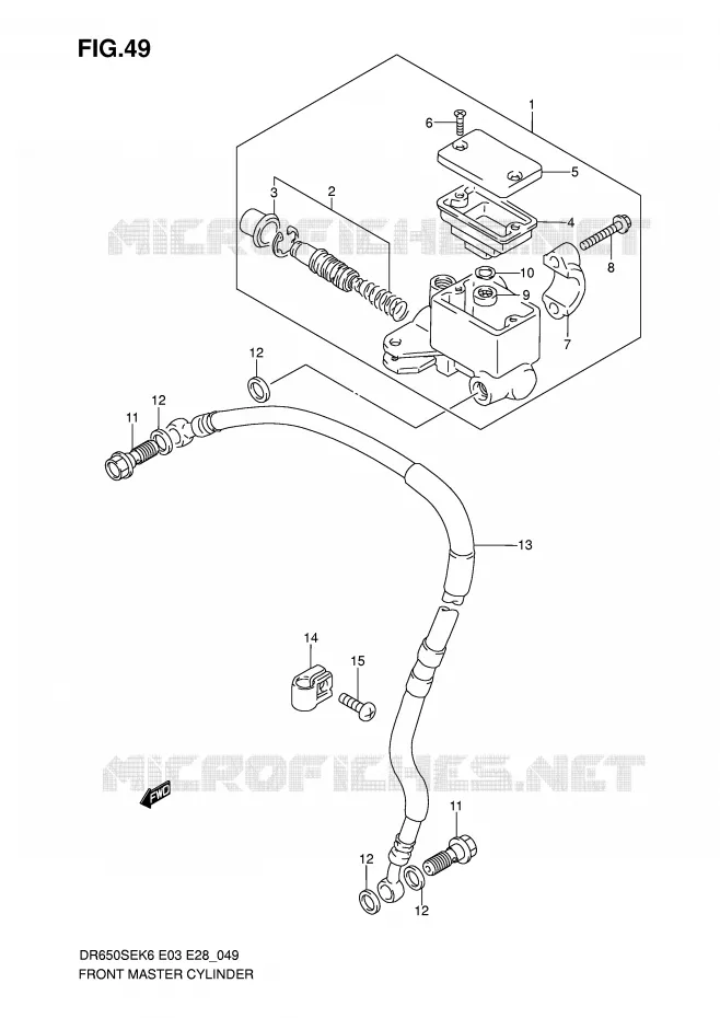 FRONT MASTER CYLINDER Suzuki MOTO 650 DR 2009  DR650SEK9(E3/E28)