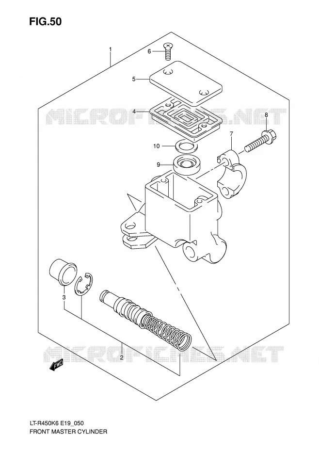 FRONT MASTER CYLINDER Suzuki QUAD 450 QUADRACER 2006  LT-R450K6(E19)