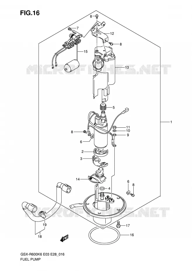 FUEL PUMP Suzuki MOTO 600 GSX-R 2007  GSX-R600K7(E3/E28)