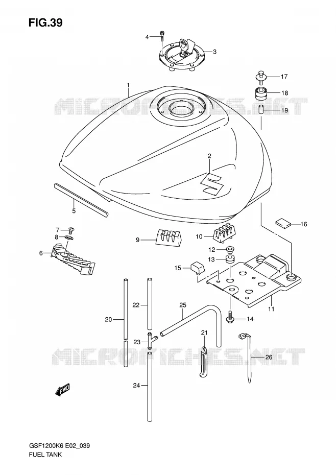 FUEL TANK Suzuki MOTO 1200 BANDIT 2006  GSF1200AK6(E2)