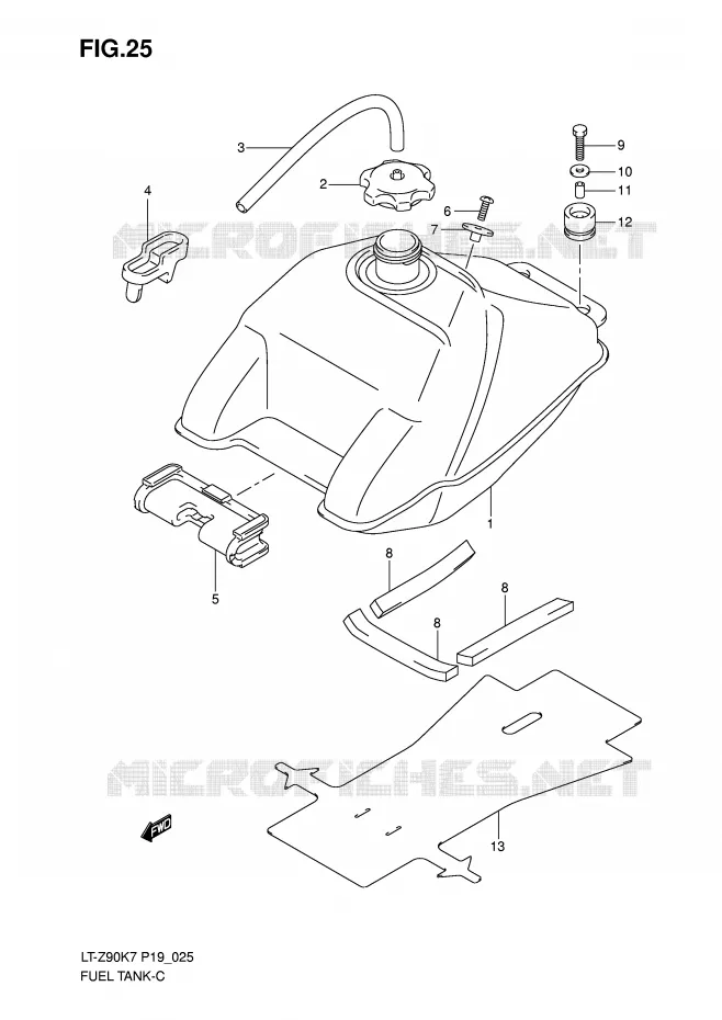 FUEL TANK Suzuki QUAD 90 QUADSPORT 2009  LT-Z90K9(P19)