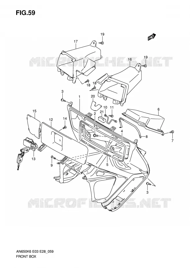 GLOVE BOX Suzuki SCOOTER 650 BURGMAN 2009  AN650K9(E3/E28)