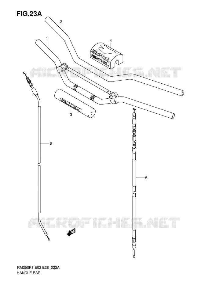 HANDLEBAR (MODEL K5/K6) Suzuki MOTO 250 RM 2005  RM250K5(E3/E28)