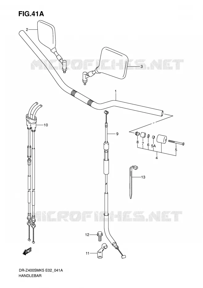 HANDLEBAR (MODEL K7/K8/K9) Suzuki MOTO 400 DR-Z 2005  DR-Z400SMK5(E2)
