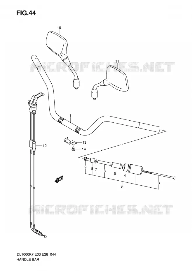 HANDLEBAR Suzuki MOTO 1000 V-STROM 2007  DL1000K7(E3/E28)