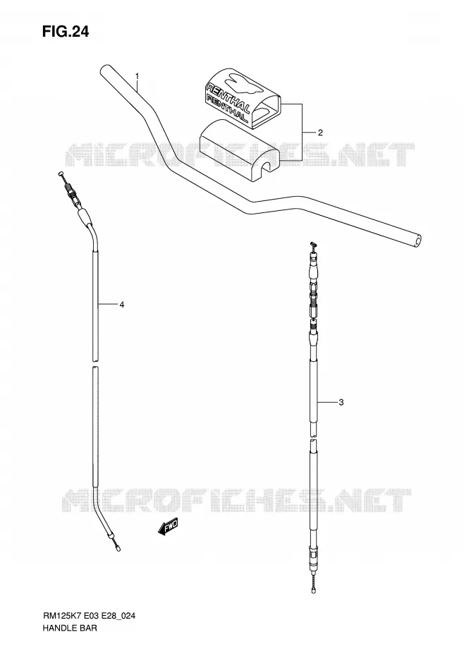 HANDLEBAR Suzuki MOTO 125 RM 2008  RM125 K8 (E03,E28,E33)