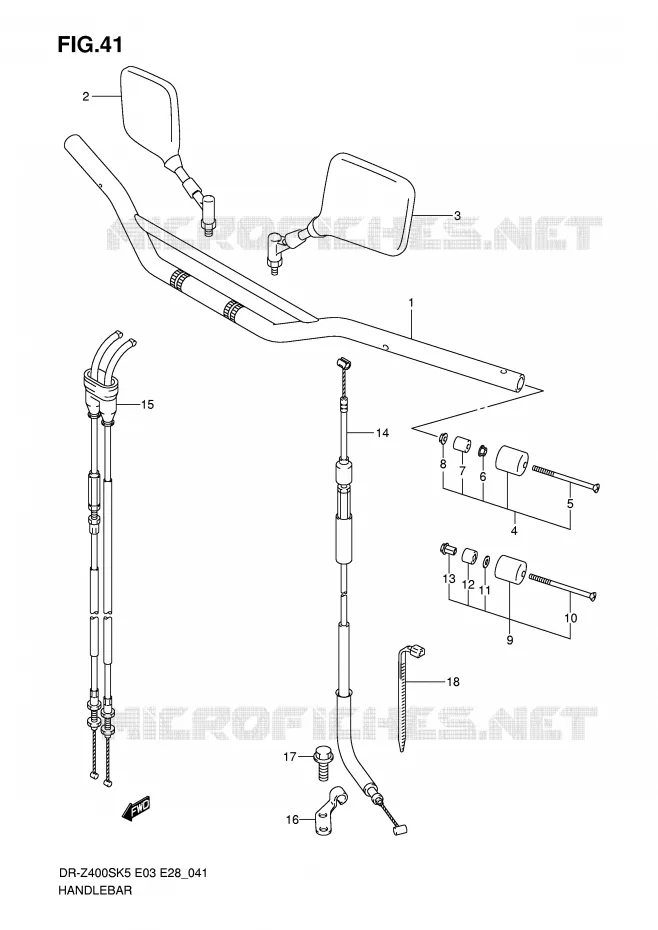 HANDLEBAR Suzuki MOTO 400 DR-Z 2005  DR-Z400SK5(E3/E28)