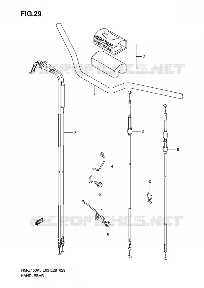 HANDLEBAR Suzuki MOTO 450 RM-Z 2007  RM-Z450K7(E3/E28)