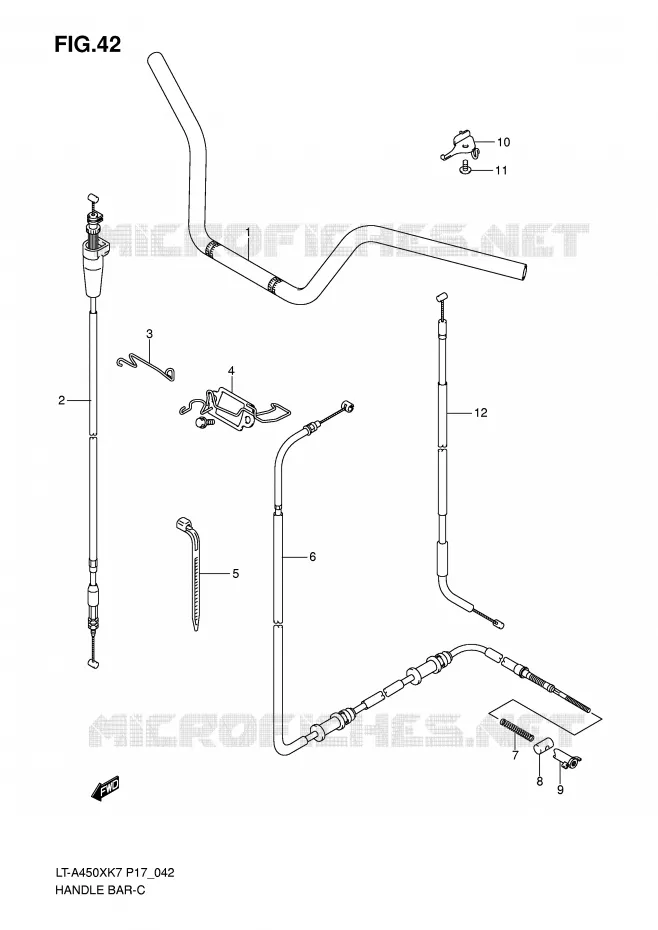 HANDLEBAR Suzuki QUAD 450 KINGQUAD 2008  LT-A450XZK8(P17)