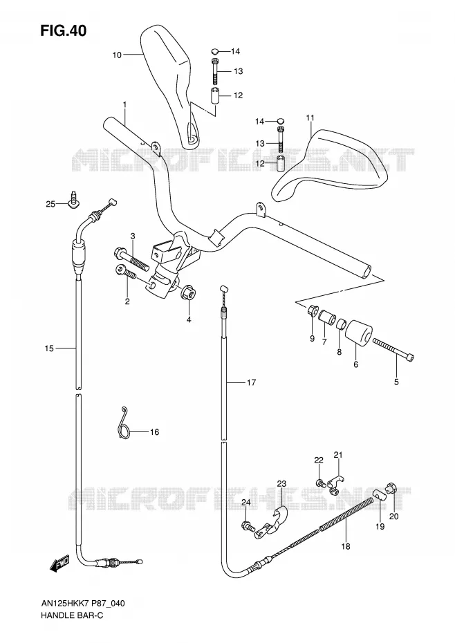 HANDLEBAR Suzuki SCOOTER 125 BURGMAN 2007  AN125HKK7(P87)