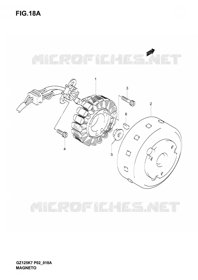 IGNITION (MODEL K7) Suzuki MOTO 125 MARAUDER 2006  GZ125K6(P02)