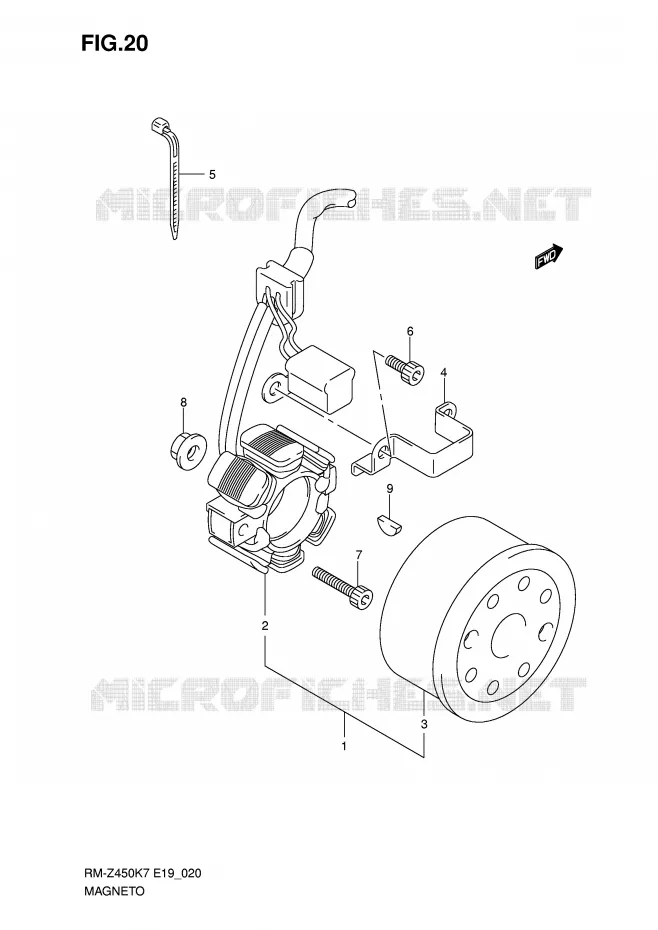 IGNITION Suzuki MOTO 450 RM-Z 2007  RM-Z450K7(E19)
