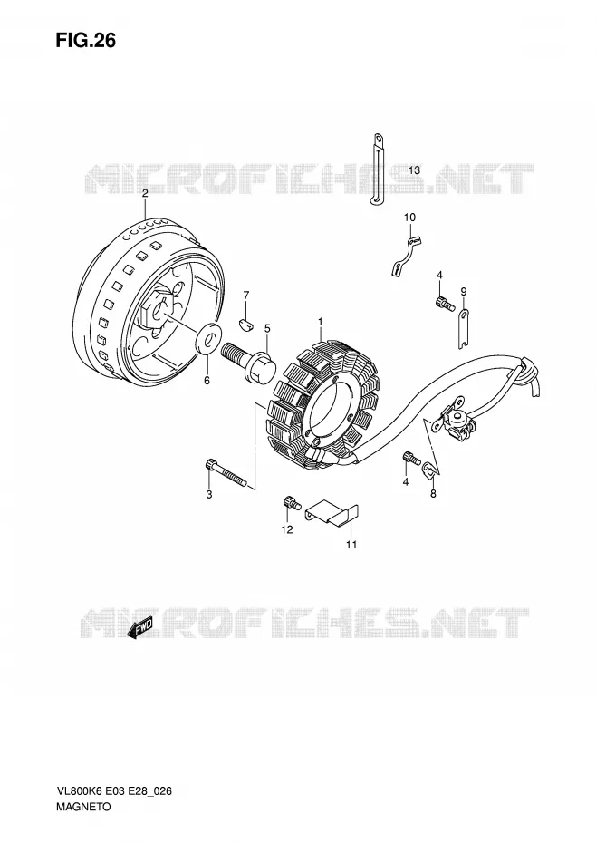 IGNITION Suzuki MOTO 800 INTRUDER 2009  VL800K9(E3/E28)