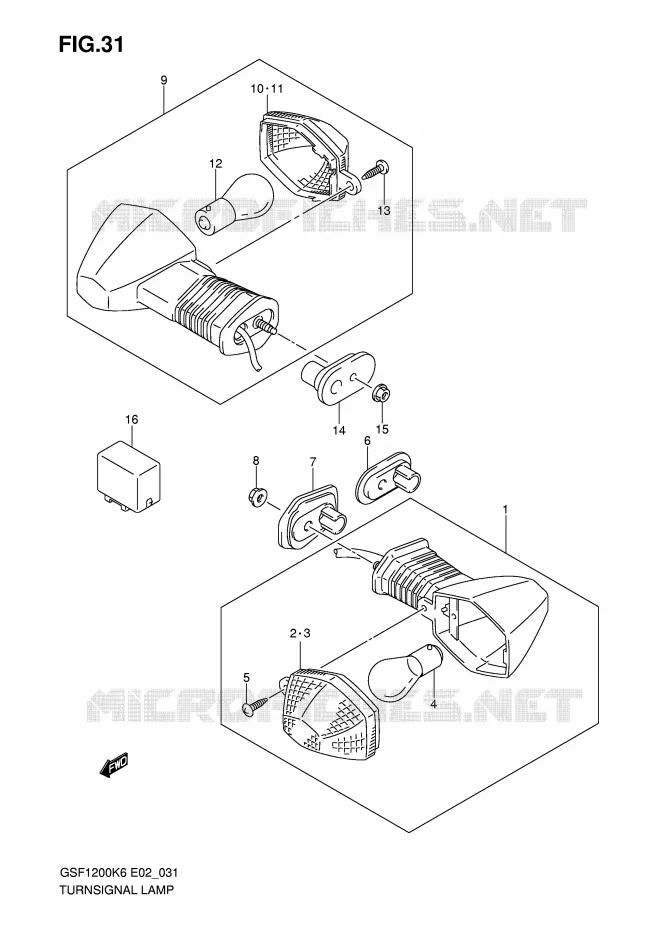 INDICATORS Suzuki MOTO 1200 BANDIT 2006  GSF1200S K6 (E02,E19,E37)