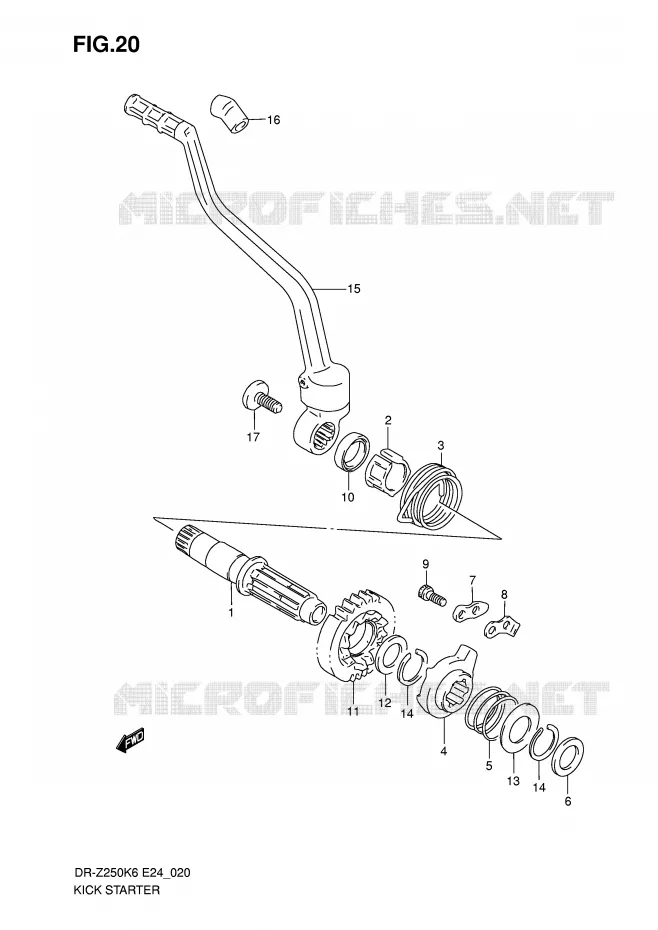 KICK STARTER Suzuki MOTO 400 DR-Z 2009  DR-Z250K9(E24)